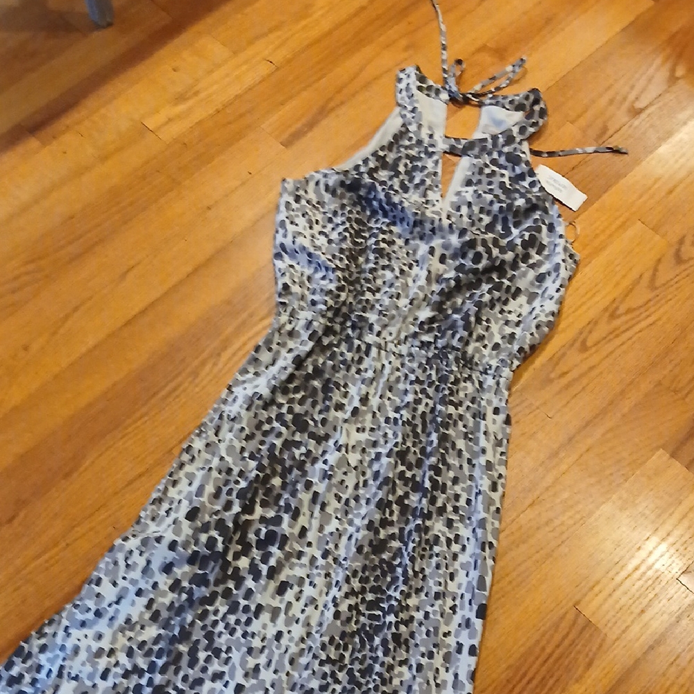 NWT Banana Republic Abstract Pint Halter -Style Maxi Dress  ■ Size 2